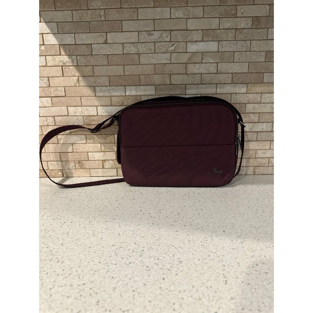 Lug Delta Matte Luxe Laptop Crossbody Bag Wine nwot